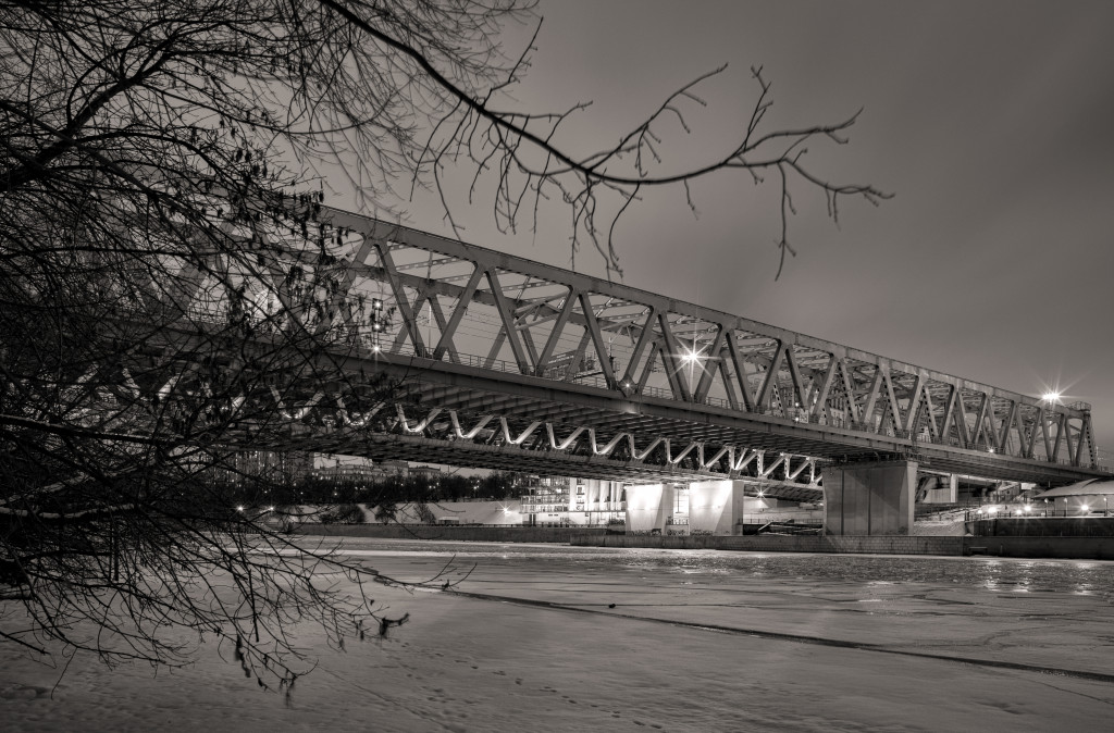 A bridge and a cold winter night